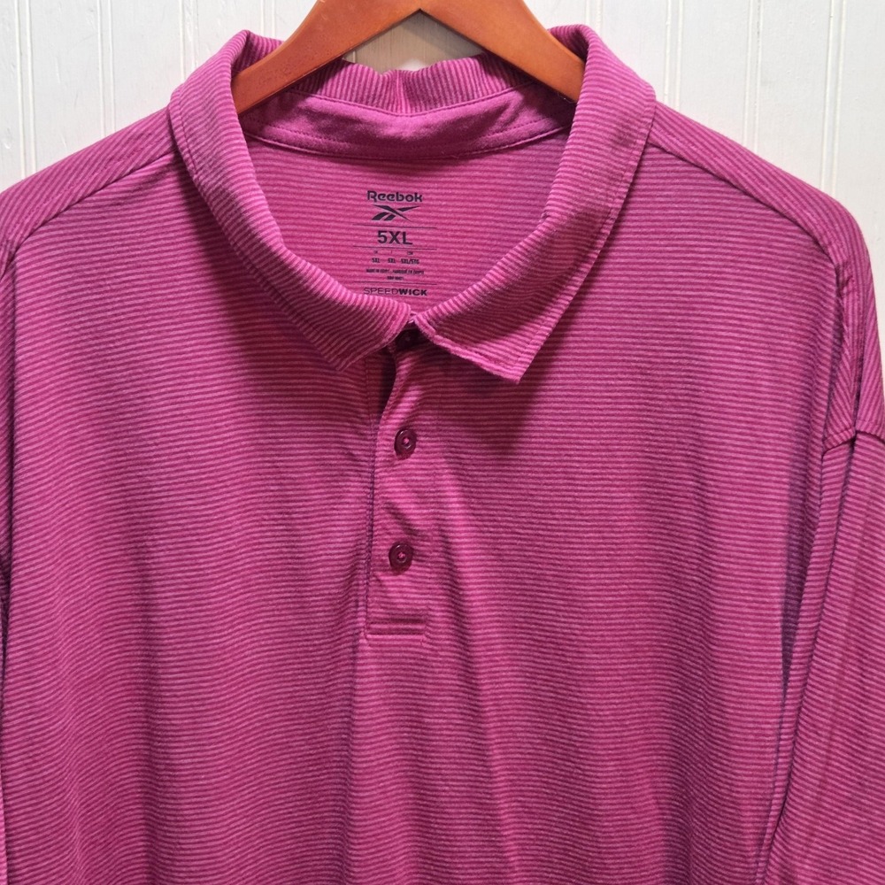 Reebok Speedwick Polo Shirt Mens 5XL Pink Big Tall Performance Golf Top